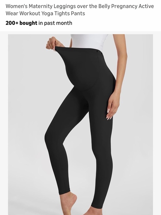 Pants - 7 PAIRS of Maternity Over-Belly Leggings – Black